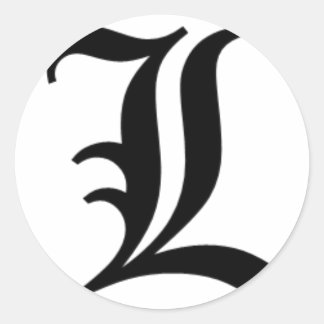 Pegatina Redonda Inglés antiguo de L-text