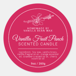 Pegatina Redonda Ingredientes caseros de la vela de la fruta de la