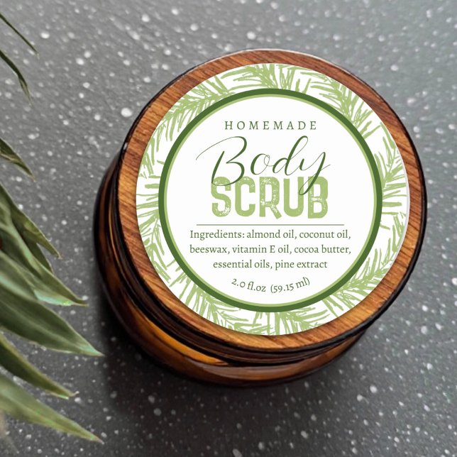 Pegatina Redonda Ingredientes de exfoliante corporal casero botánic (Subido por el creador)