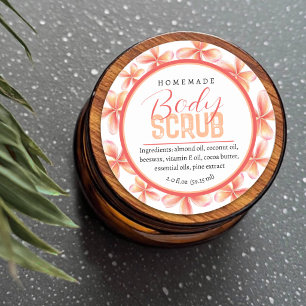 Pegatina Redonda ingredientes de exfoliante corporal casero naranja