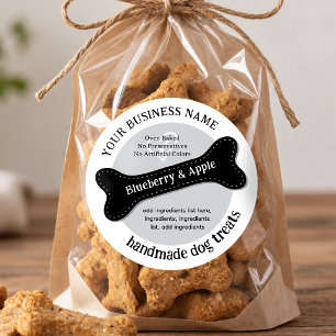 Pegatina Redonda Ingredientes de Galletas para Perros Caseras Anima