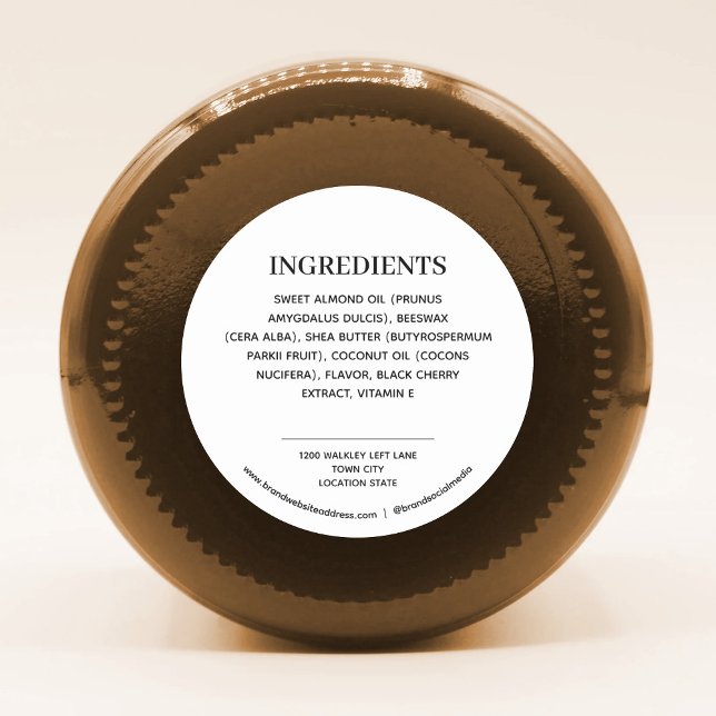 Pegatina Redonda Ingredientes de producto (Subido por el creador)