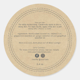 Pegatina Redonda Ingredientes de Productos de Belleza de Negocio Or