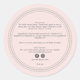 Pegatina Redonda Ingredientes de Productos de Belleza de Negocio Or