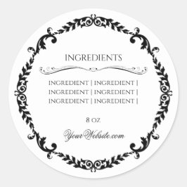 Pegatina Redonda Ingredientes Reloj de lujo belleza artesanal