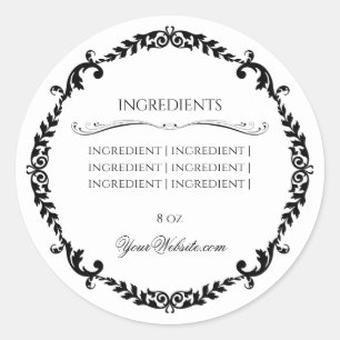 Pegatina Redonda Ingredientes Reloj de lujo belleza artesanal