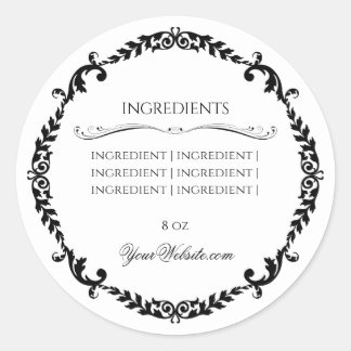 Pegatina Redonda Ingredientes Reloj de lujo belleza artesanal