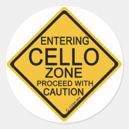 Pegatina Redonda Ingresando a la zona Cello