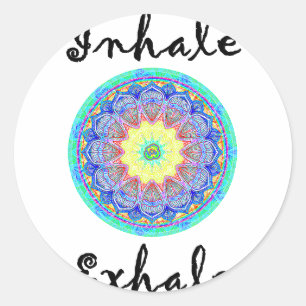 Pegatina Redonda inhalar exhale