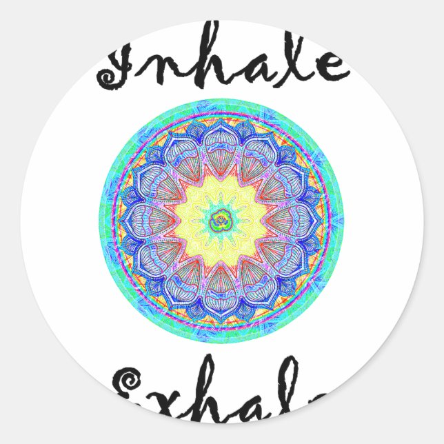 Pegatina Redonda inhalar exhale (Anverso)