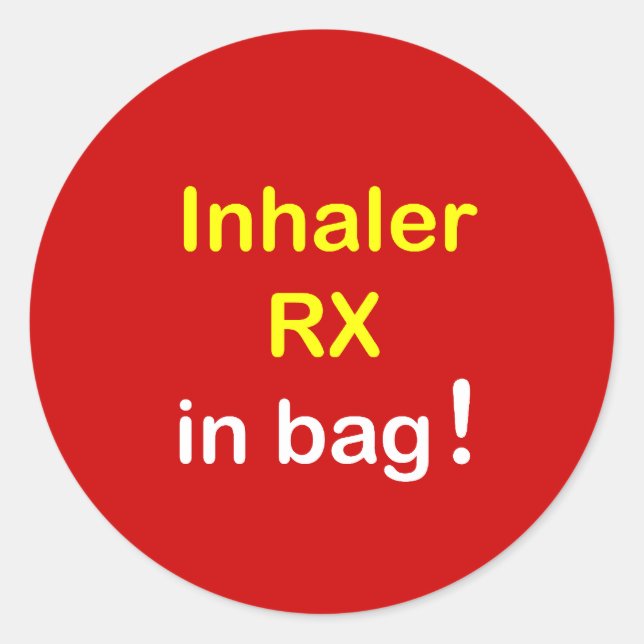 Pegatina Redonda INHALER en la bolsa. (Anverso)