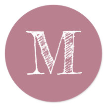 Inicial de monograma rosa polvoriento