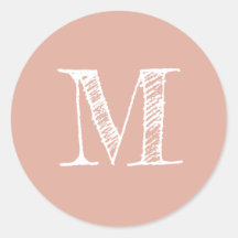 Inicial de monograma rosa polvoriento