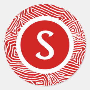 Pegatina Redonda Inicial de Scribbleprint