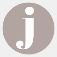 Inicial monogramada minimalista en marrón taupe