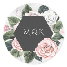 Iniciales de monograma de Bouquet vintage