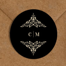 Iniciales del Boda monogramado romántico de Golden