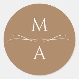 Pegatina Redonda Iniciales minimalistas modernas y simples de terra