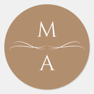 Pegatina Redonda Iniciales minimalistas modernas y simples de terra