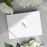 Iniciales Mínimas De Pareja Verde Y Boda Blanco