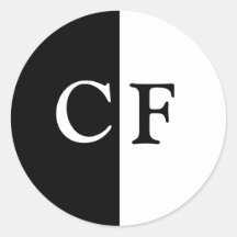 Iniciales personalizados de mitades en blanco y ne