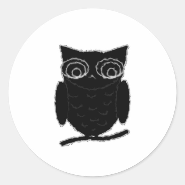 Pegatina Redonda Inkblot Owl (Anverso)