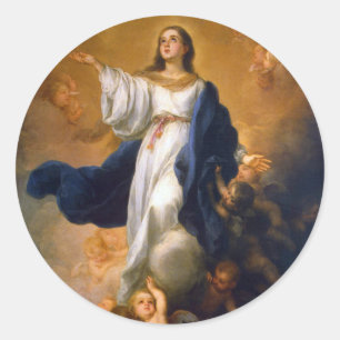 Pegatina Redonda Inmaculada Mary