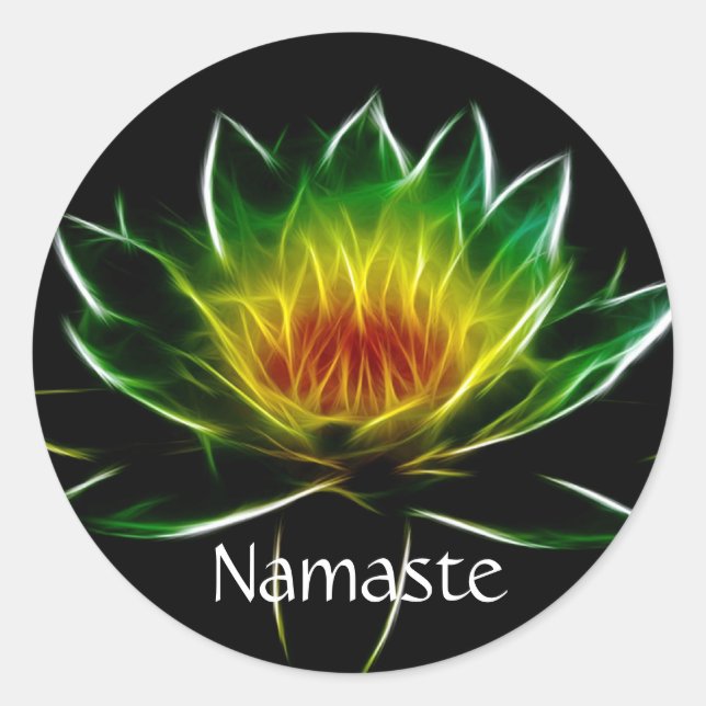 Pegatina Redonda Inner Light l Lotus Resumen Art | Personalizado (Anverso)