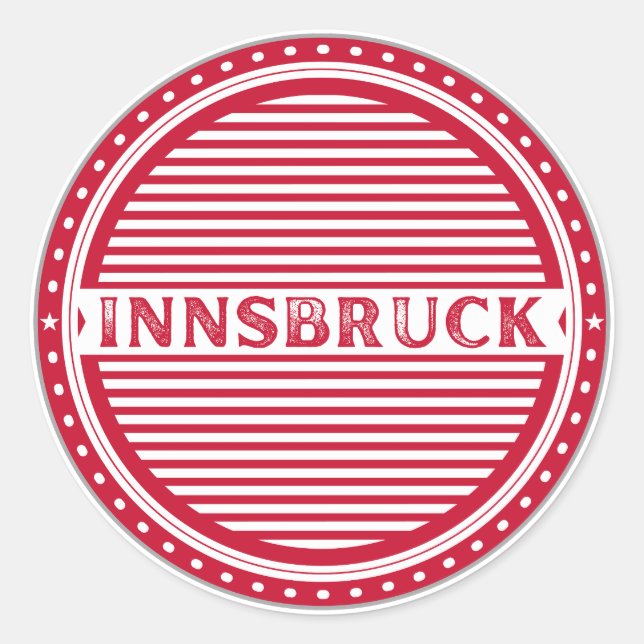 Pegatina Redonda Innsbruck City Pride Emblem – Austria Identity (Anverso)