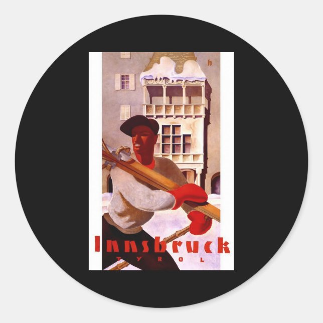 Pegatina Redonda Innsbruck Tyrol Austria (Anverso)