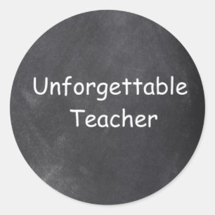 Pegatina Redonda Inolvidable Teacher Chalkboard Design Gift Idea