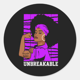 Pegatina Redonda Inquebrantable conciencia de las mujeres negras