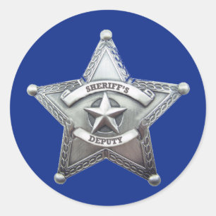 Pegatina Redonda Insignia adjunta del sheriff