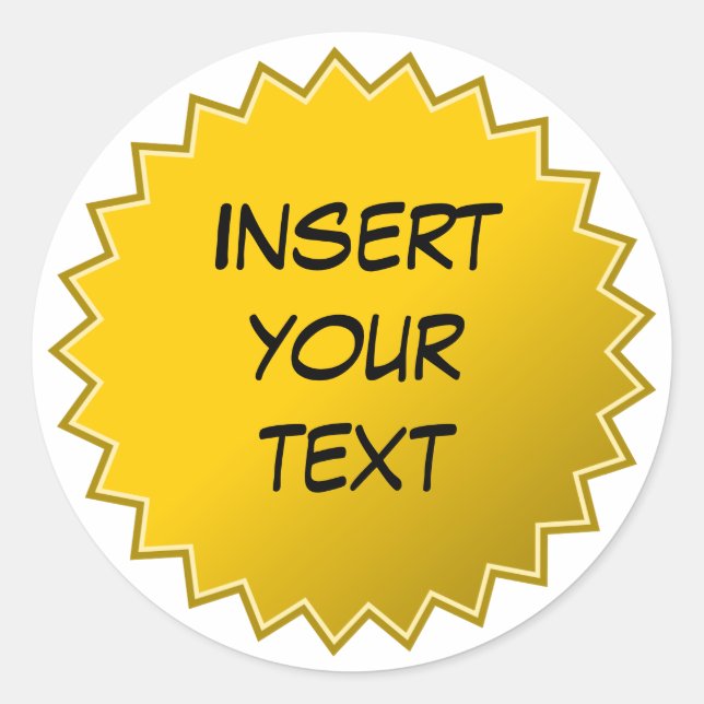 Pegatina Redonda Insignia amarilla (Anverso)