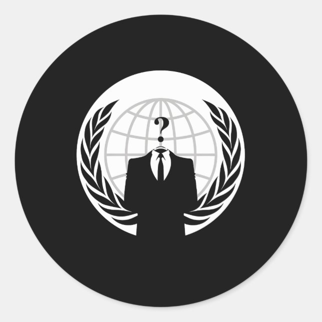 Pegatina Redonda Insignia anónima Somos Anónimos (Anverso)