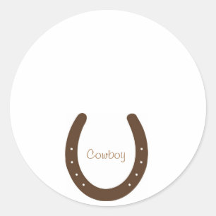 Pegatina Redonda Insignia conocida del "vaquero" con la herradura