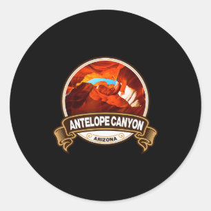 Pegatina Redonda Insignia de Antelope Canyon Arizona Monumento Hist