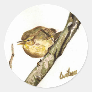 Pegatina Redonda Insignia de Chiffchaff