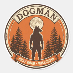 Pegatina Redonda Insígnia de Dogman