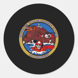 Pegatina Redonda Insignia de escuela de natación avanzada de rescat