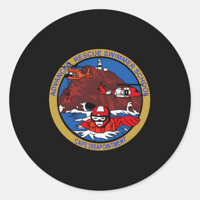 Pegatina Redonda Insignia de escuela de natación avanzada de rescat (Anverso)