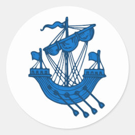 Pegatina Redonda Insignia de la Baronía de la Población de Ildhafn