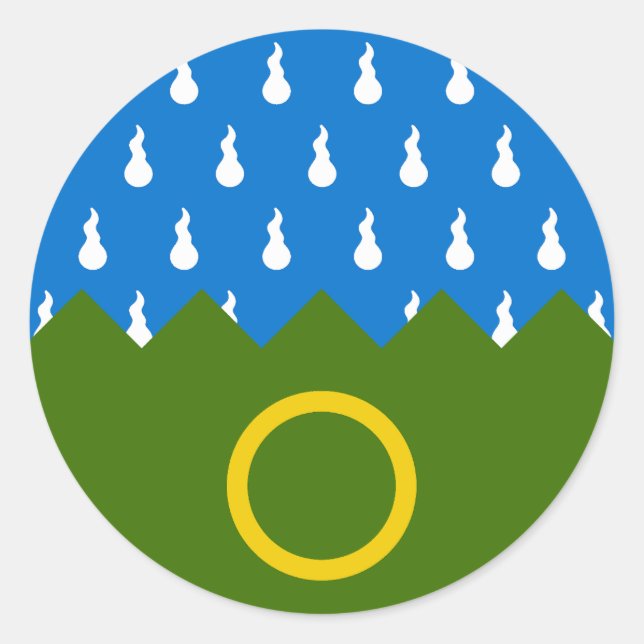 Pegatina Redonda Insignia de la población de las colinas interminab (Anverso)