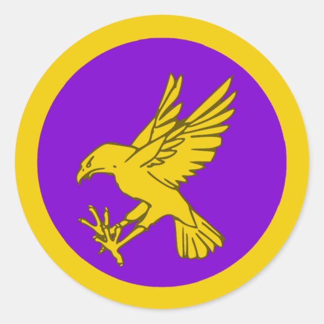 Pegatina Redonda Insignia de la población del Reino de Calontir (Anverso)