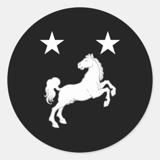 Pegatina Redonda Insignia de la población del Reino de Mérida (Anverso)