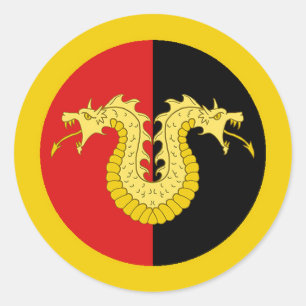 Pegatina Redonda Insignia de Laire Populace de Barony of Dragon
