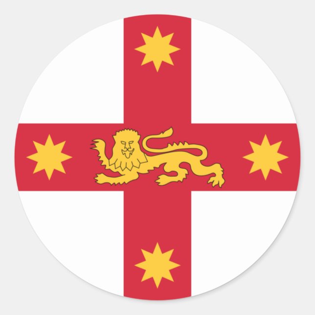 Pegatina Redonda Insignia de Nueva Gales del Sur, Australia (Anverso)