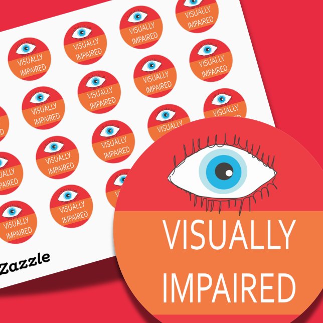 Pegatina Redonda Insignia de pin con discapacidad visual para Low V (Subido por el creador)