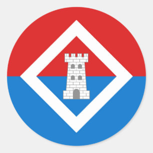 Pegatina Redonda Insignia de población de la baronía de Caer Mear
