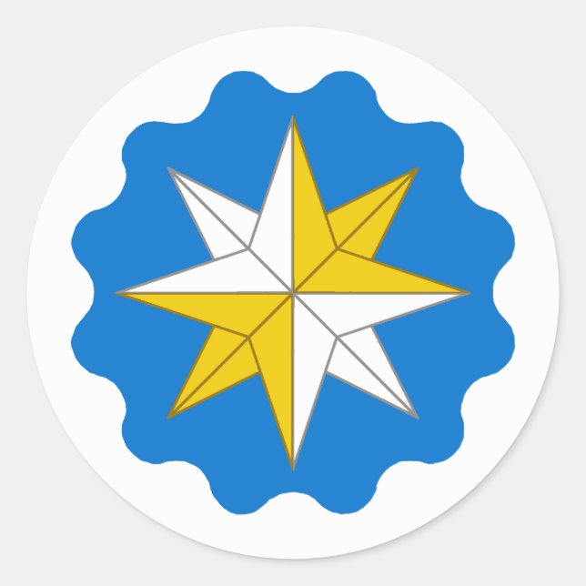 Pegatina Redonda Insignia de población de la región de Highland Foo (Anverso)